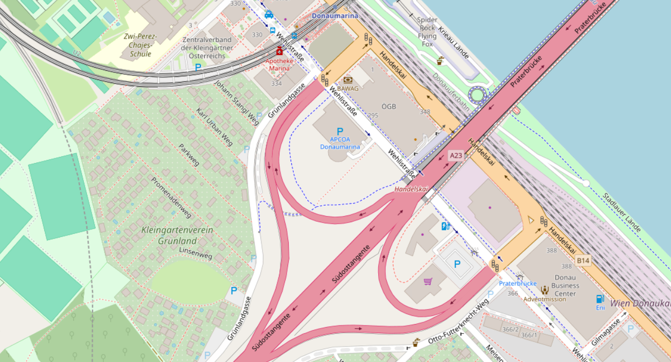 Lageplan des APCOA-Parkhauses